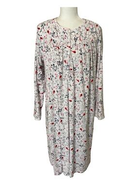 ARIA White Cardinals Fleece Sleep Shirt/Robe Size Large